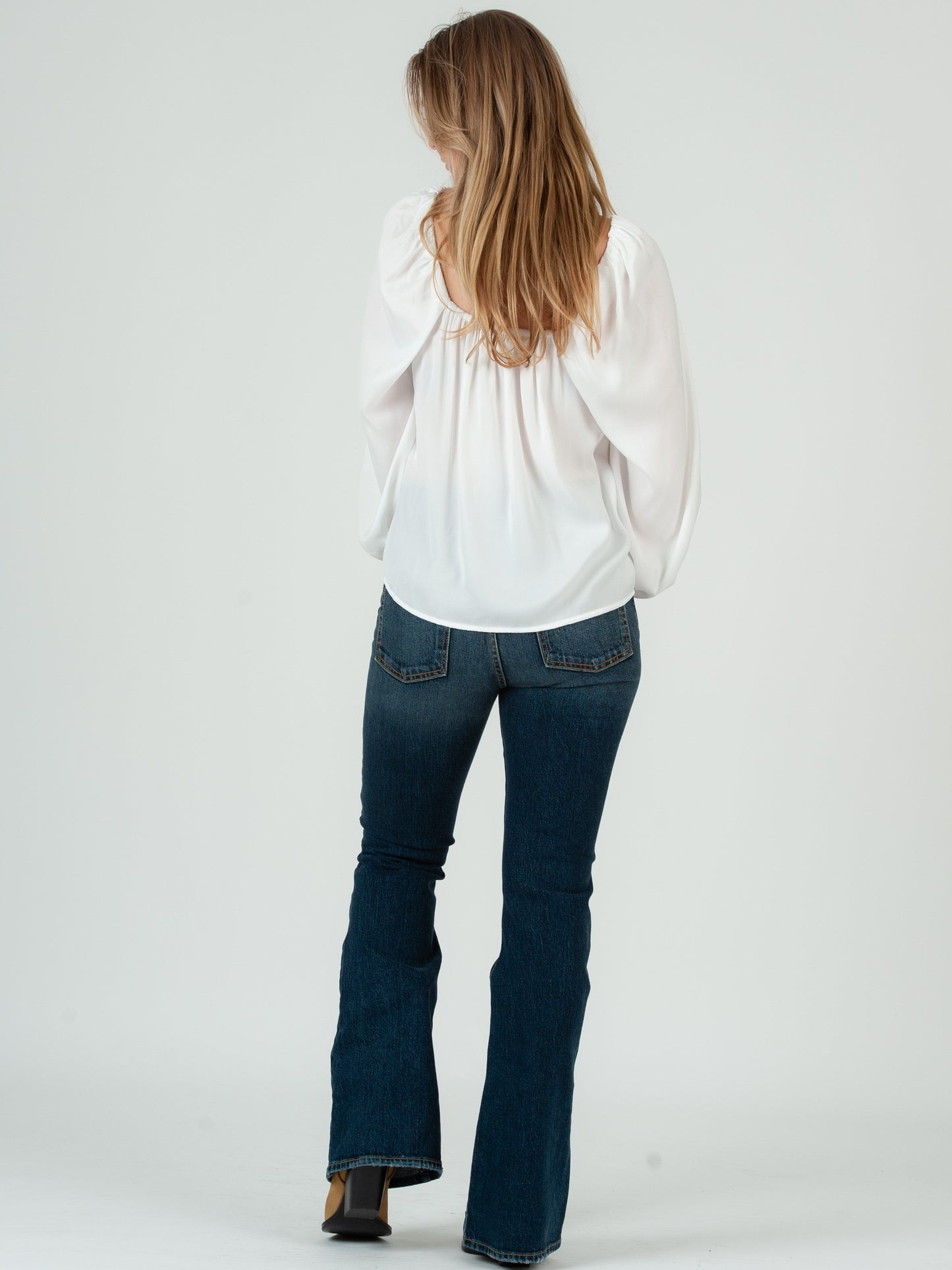 Women’s Satin Sweetheart Neckline Blouse