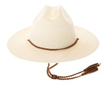 Paper Raffia Flatbrim Cowboy Hat with Chin Cord
