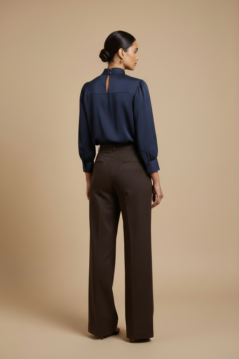 Women’s Mock Neck Tencel Blouse