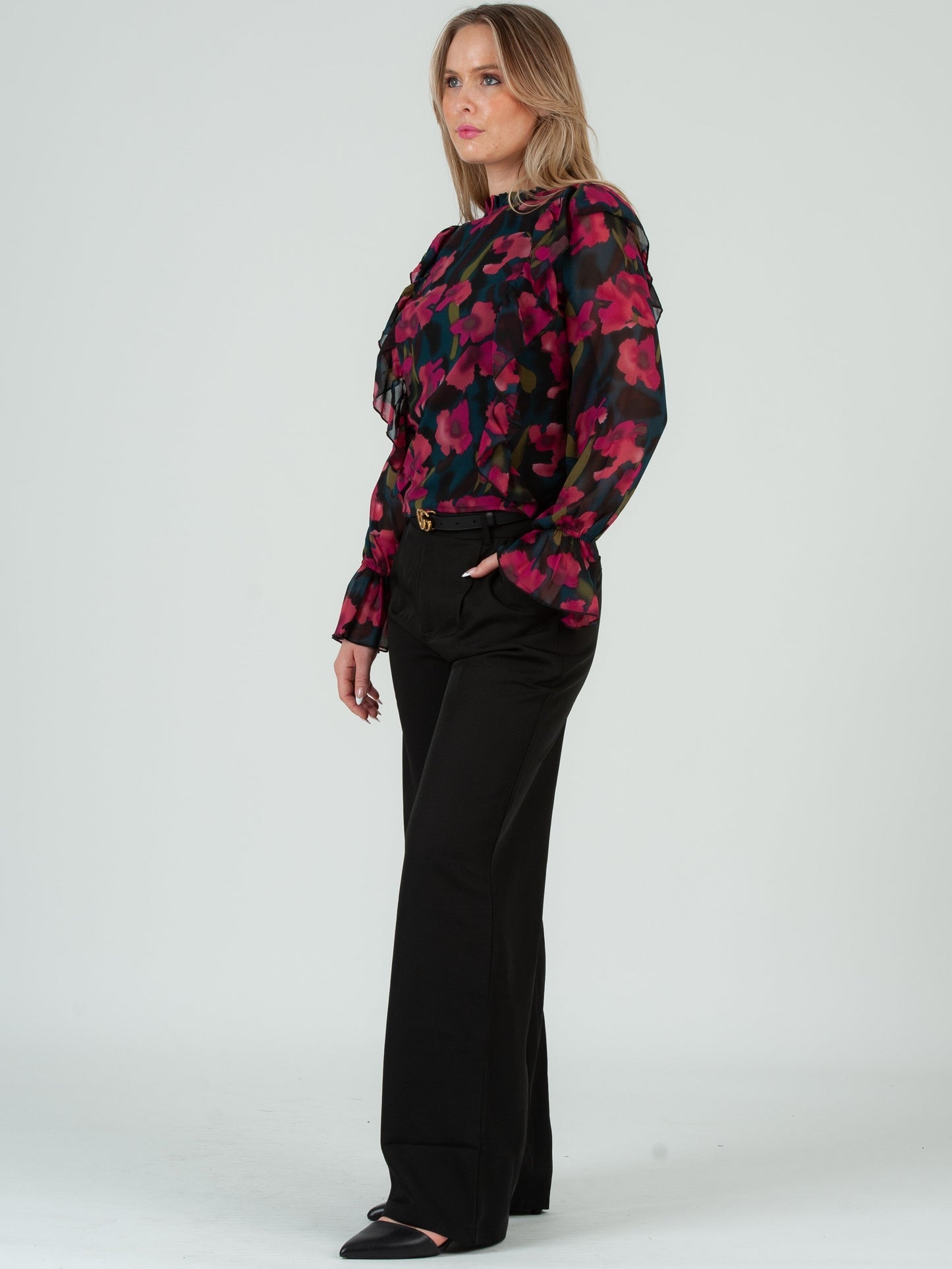 Women’s Cascade Ruffle Front Blouse