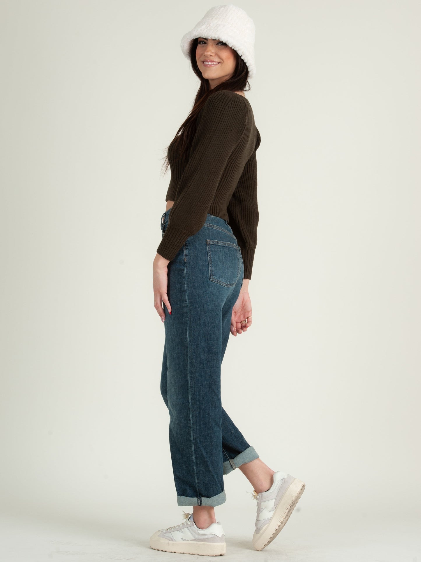 Women’s Ribbed Sweetheart Neckline Sweater