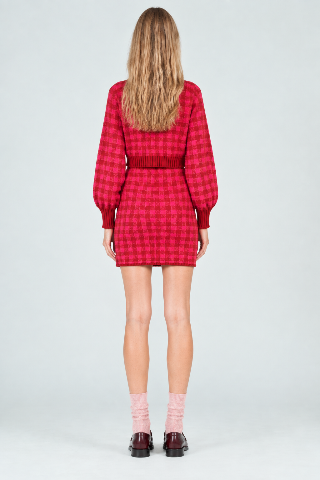 Women’s Gingham Knit Mini Skirt