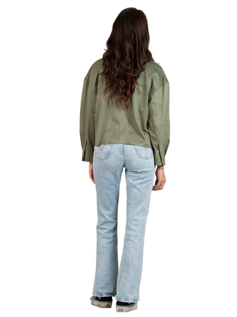 Women’s Vegan Suede Trucker Jacket