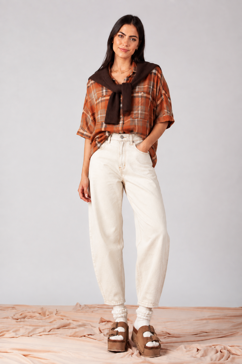 Women’s Plaid Rayon Tunic