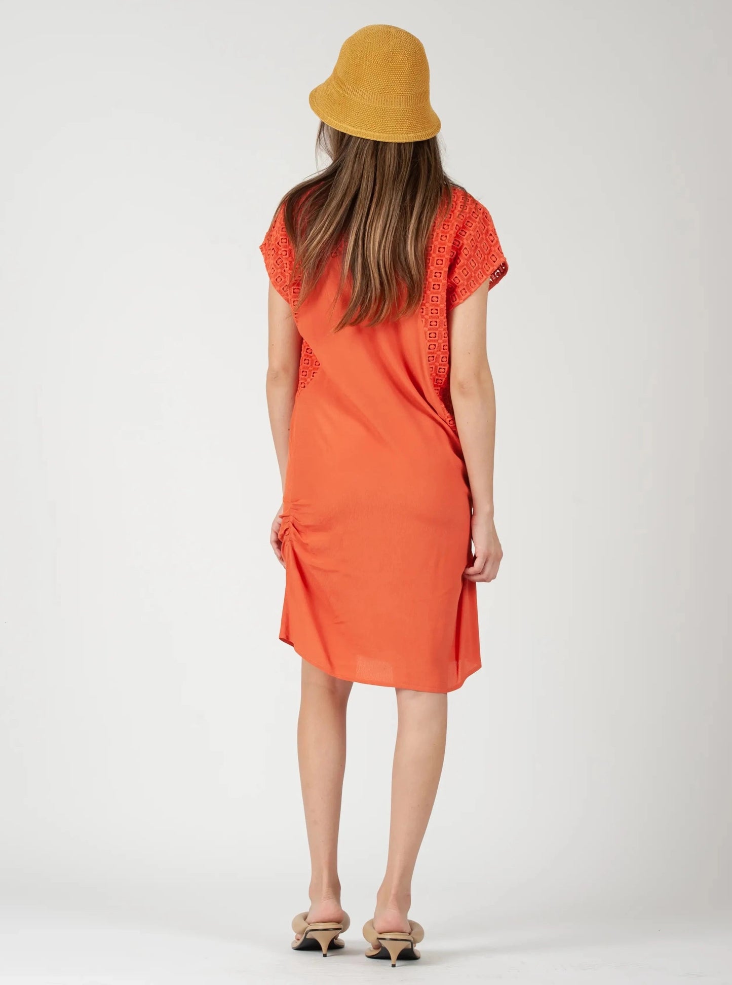 Women’s crochet contrast Rayon Shift Dress