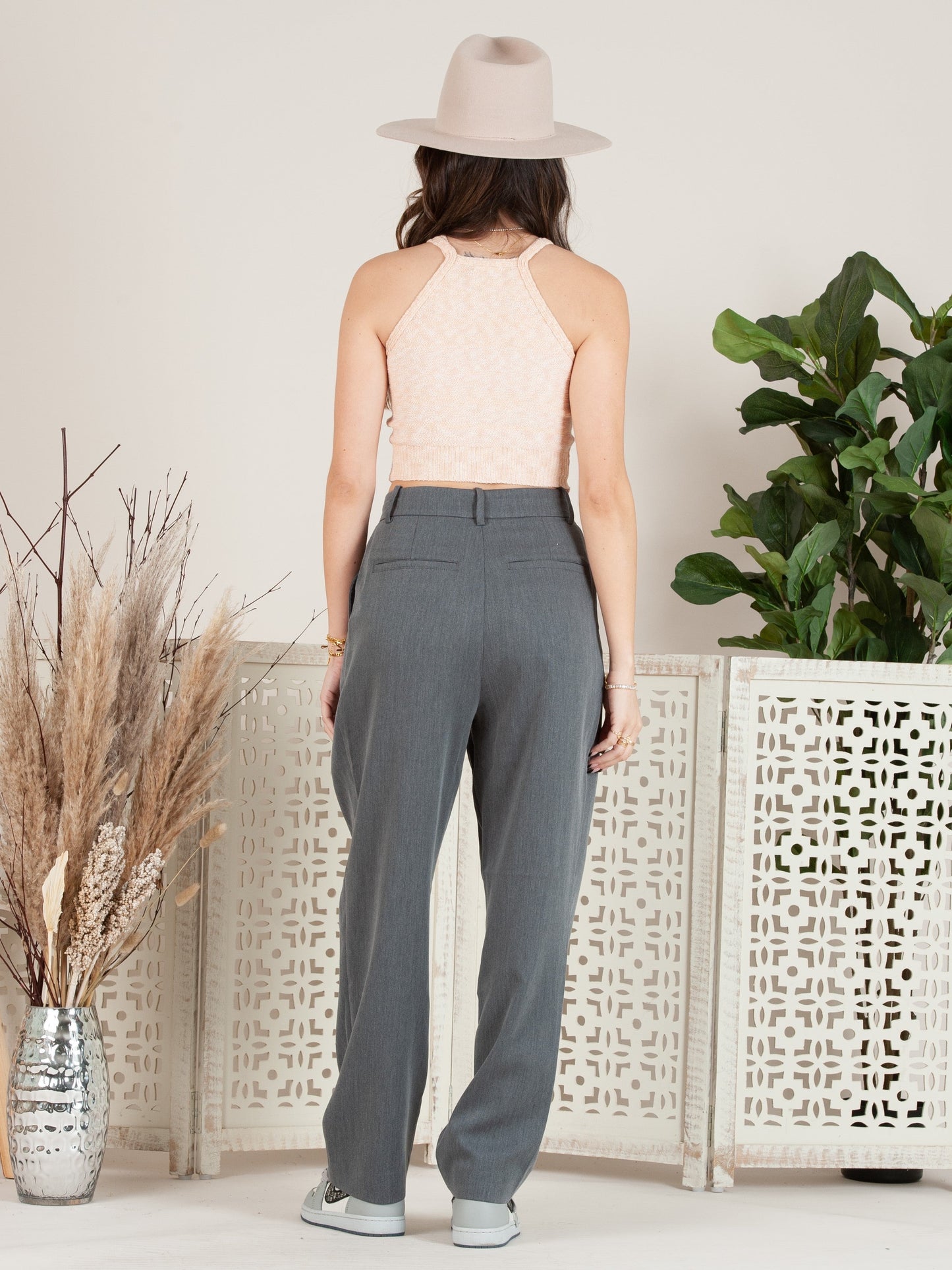 Women’s Melange Crop Sweater Tank Top