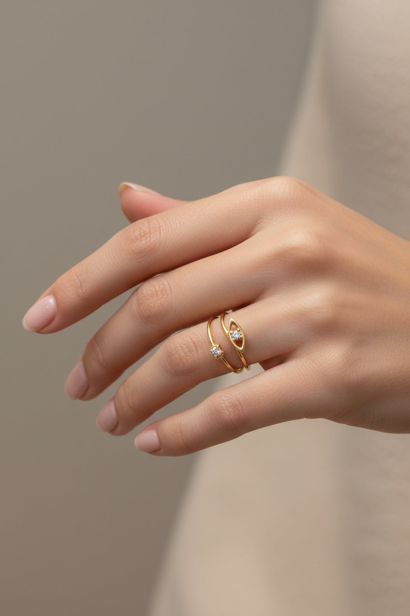 Silver Evil Eye & Hamsa Rings