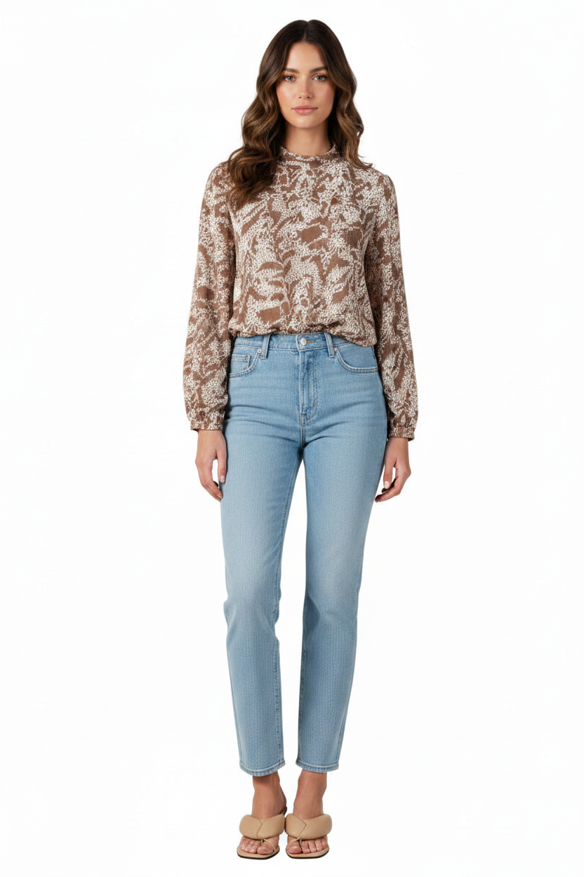 Women’s Abstract Leopard Tie-Back Blouse