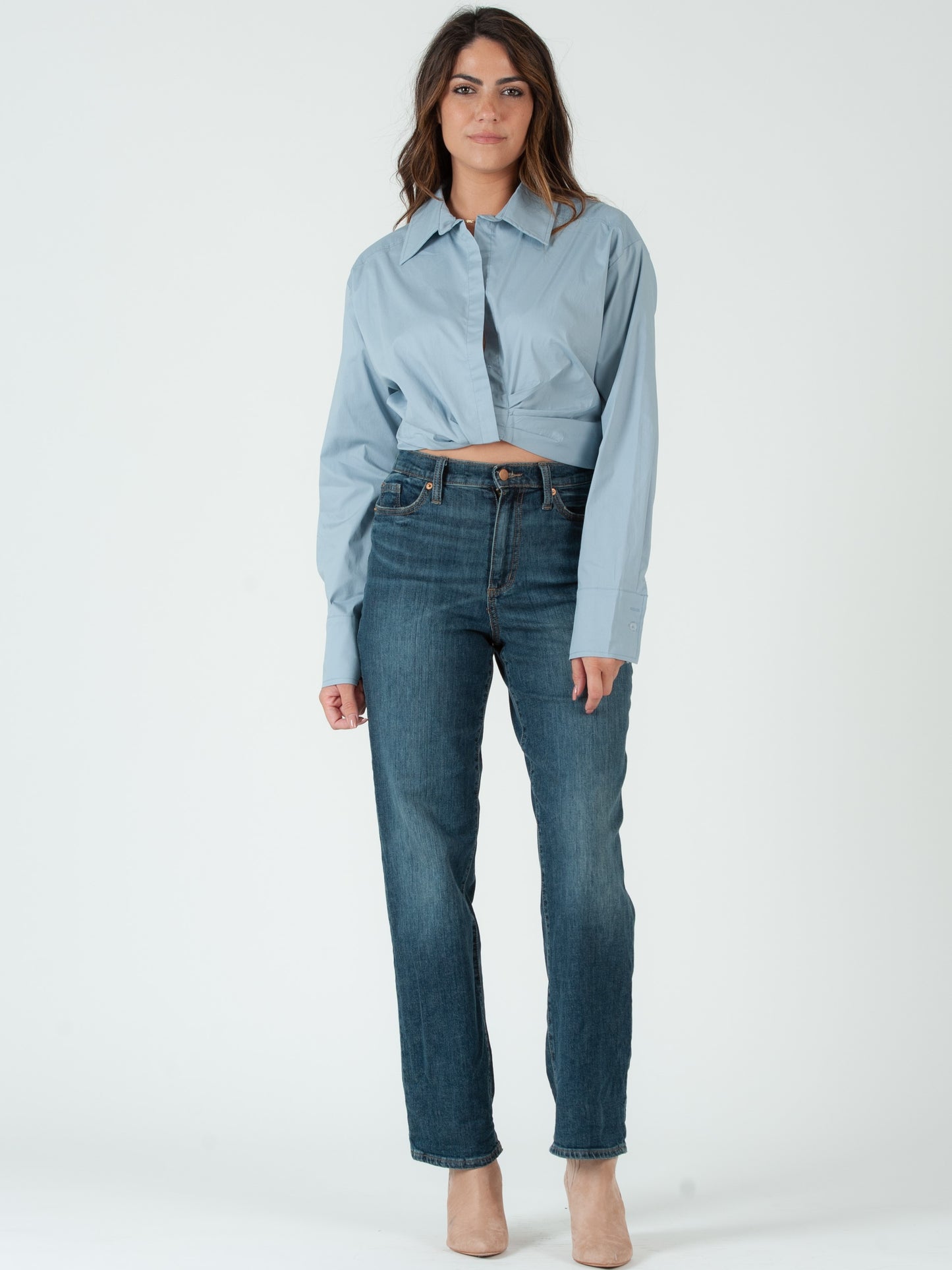 Women’s Poplin Twist Front Shirt