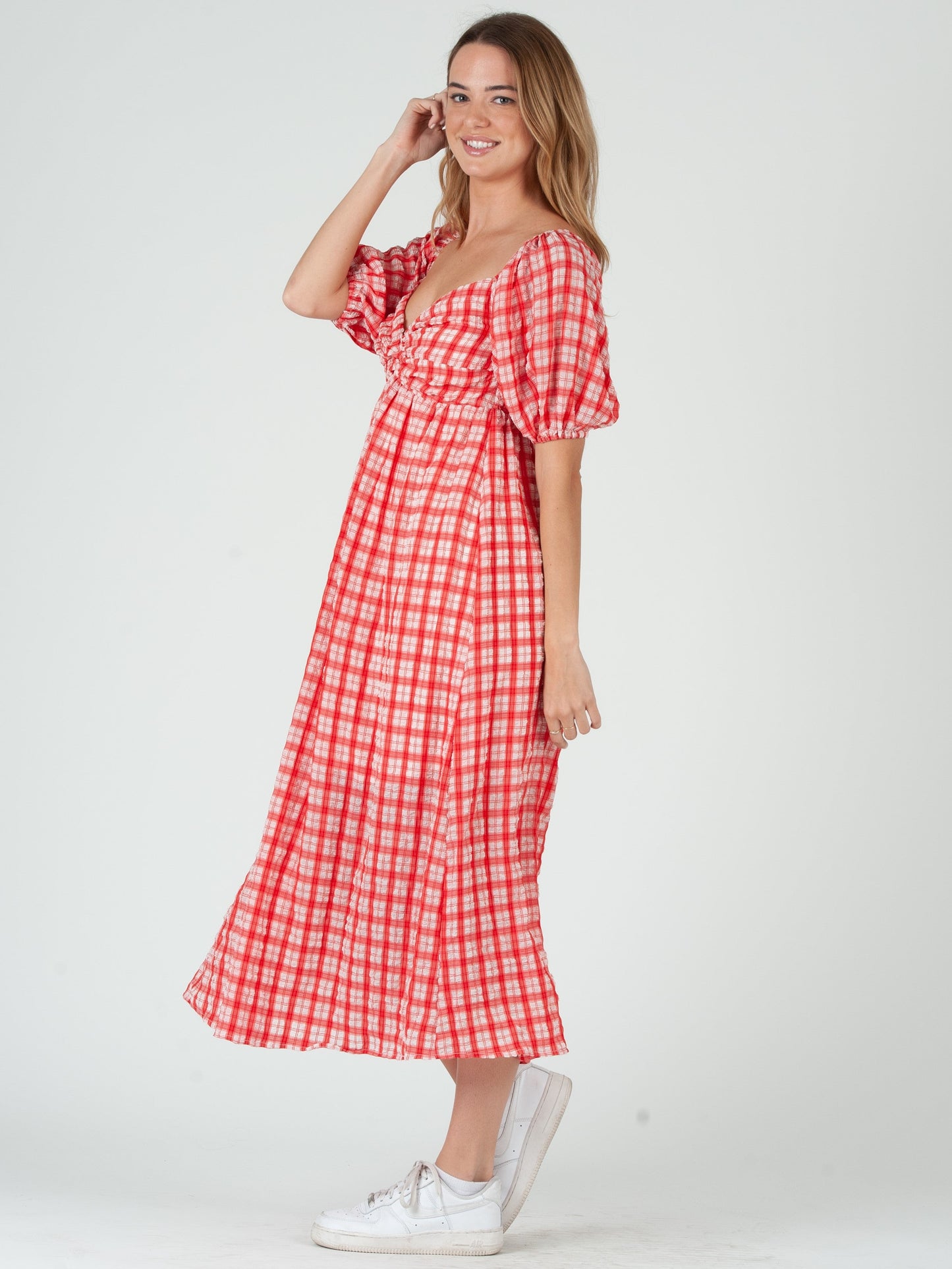 RED GINGHAM DRESS