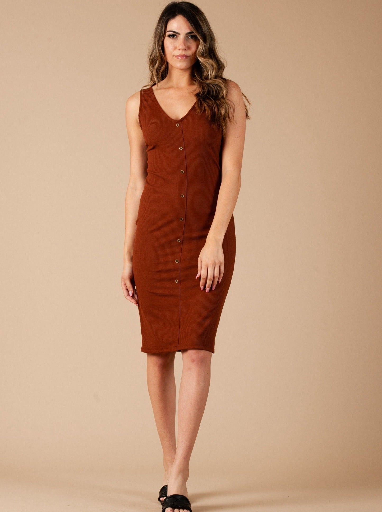 Women’s Knit V Neck Dress