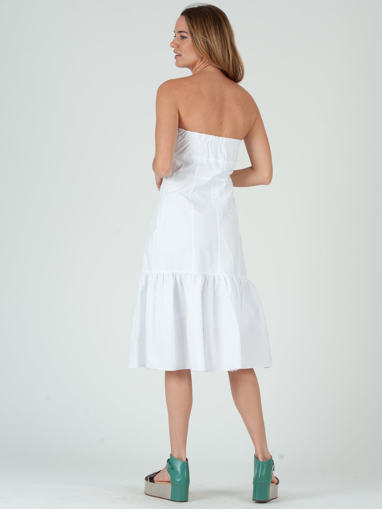 Women’s Poplin Strapless Midi Dress