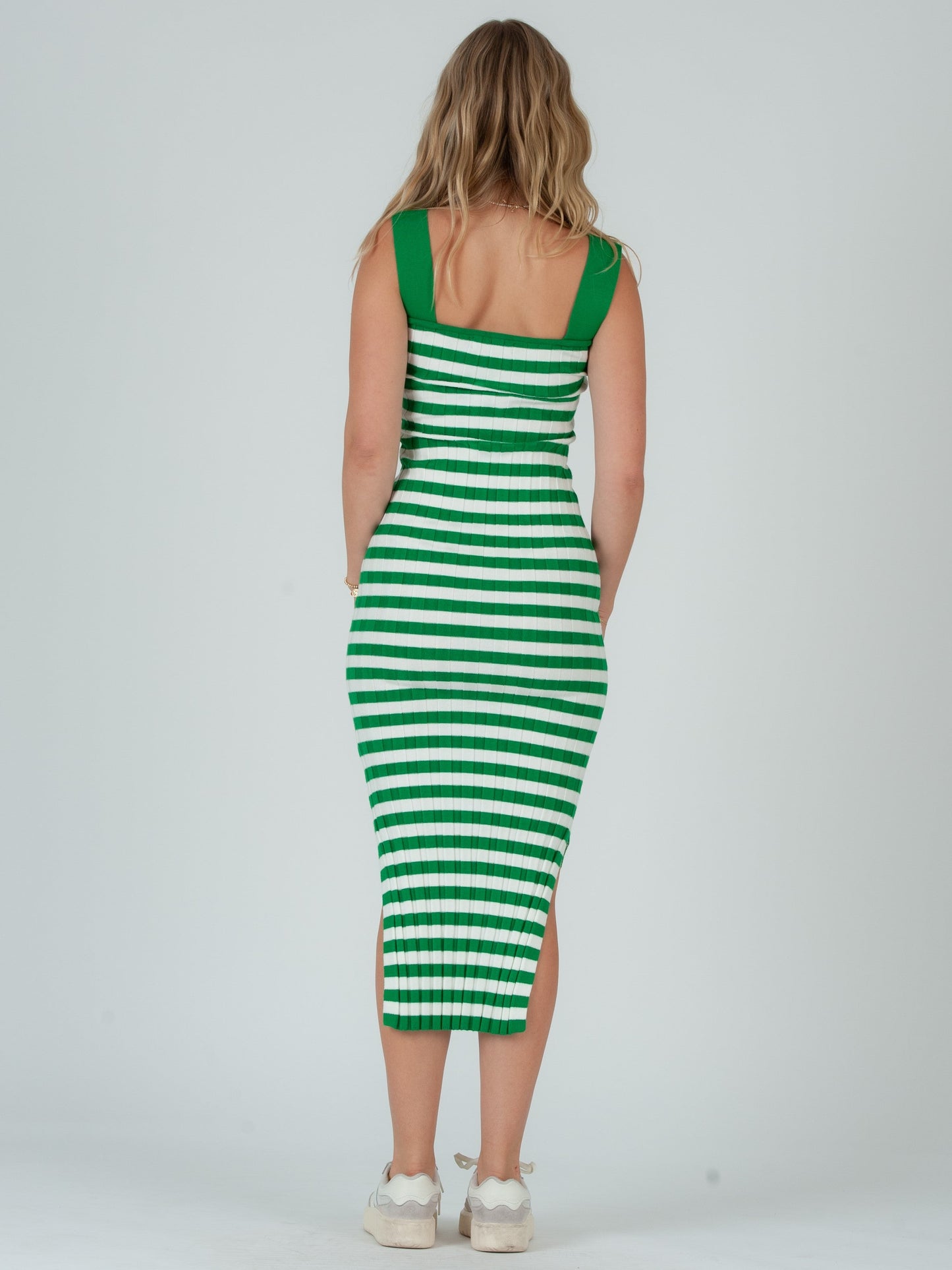 GREEN STRIPED DRESS
