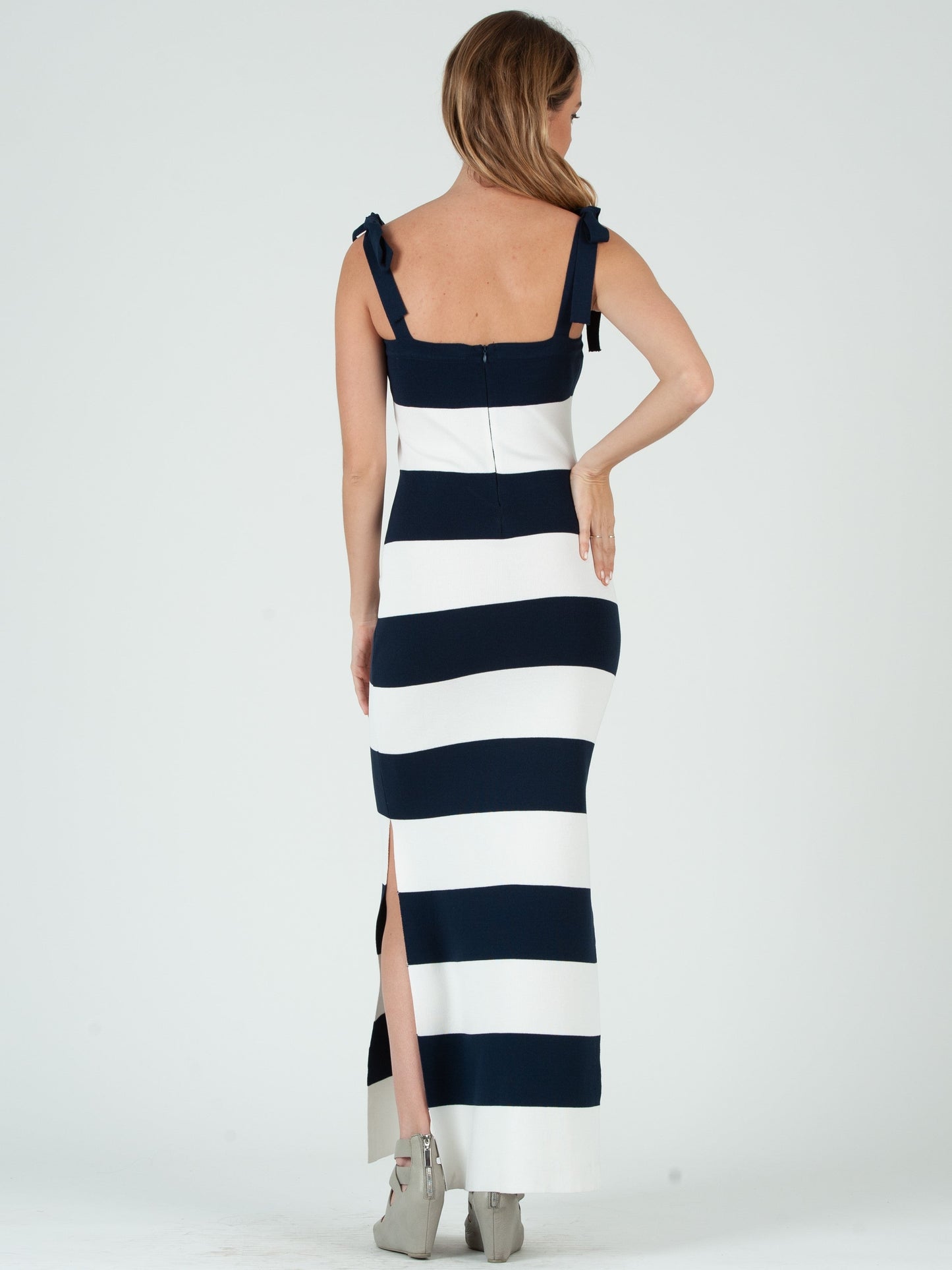 Women's Striped Knit Maxi Dress