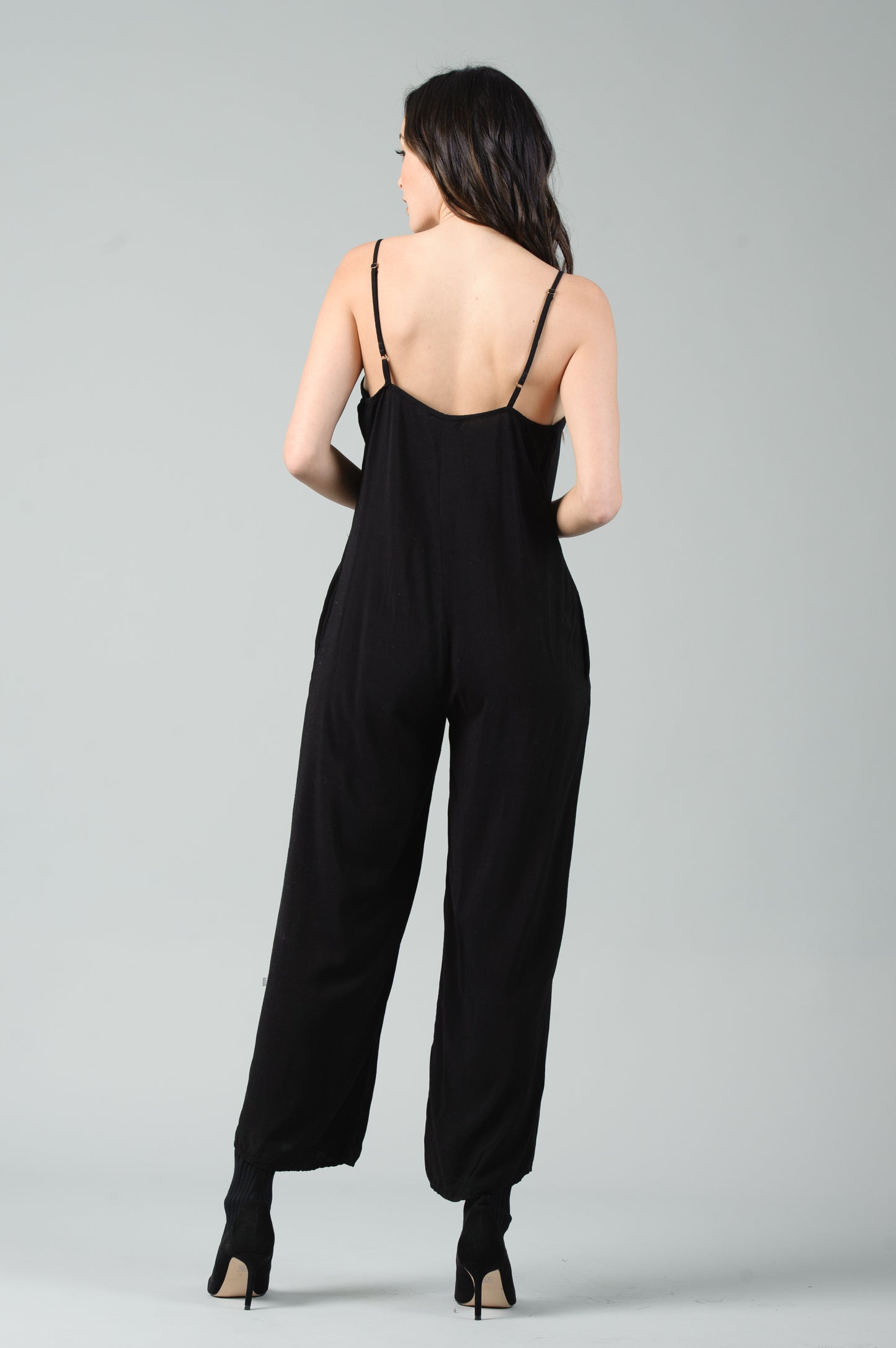 BAILEY LACE UP JUMPSUIT | BLACK