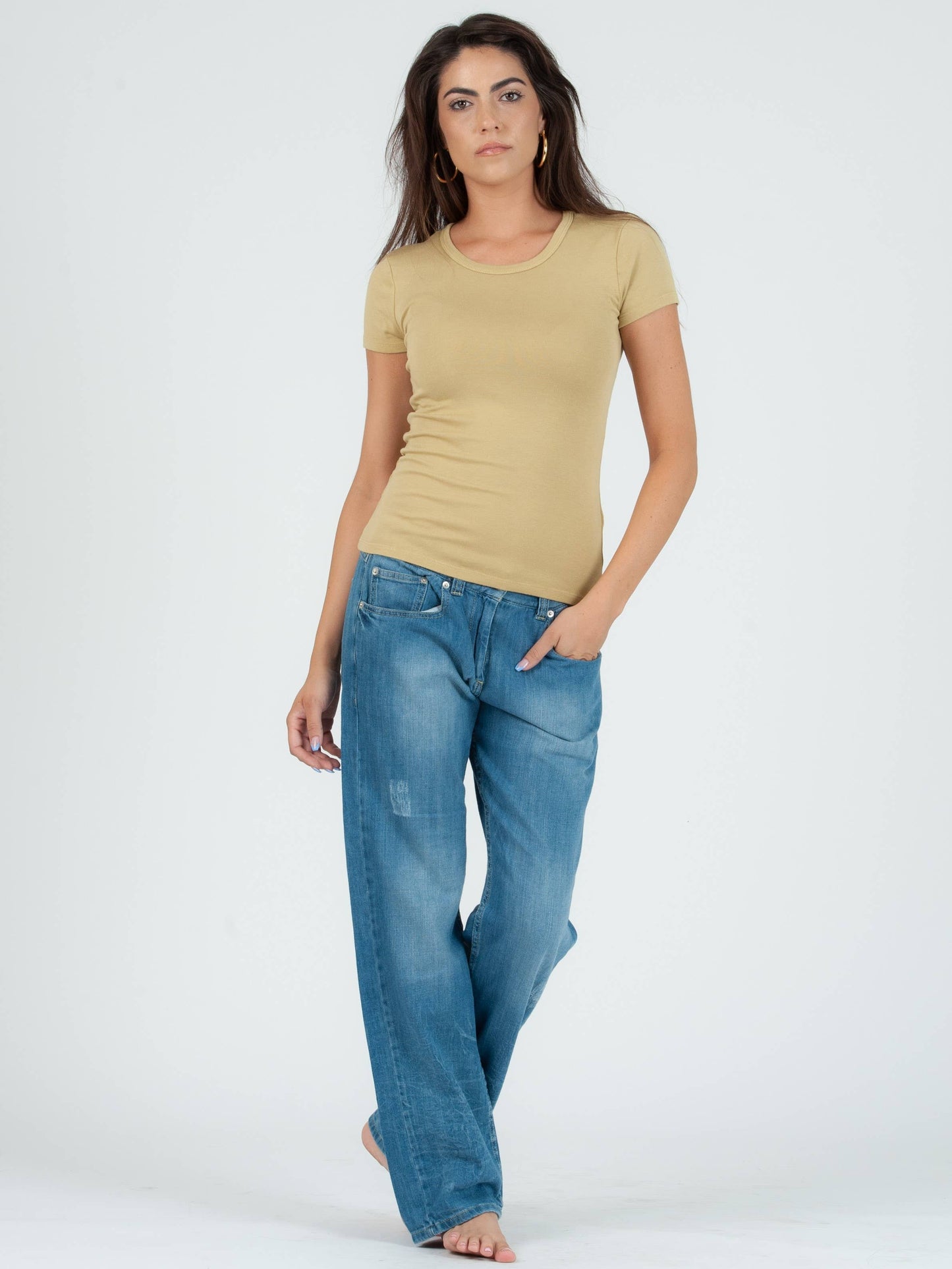 JILL CLASSIC ROUND NECK TEE-CITRON