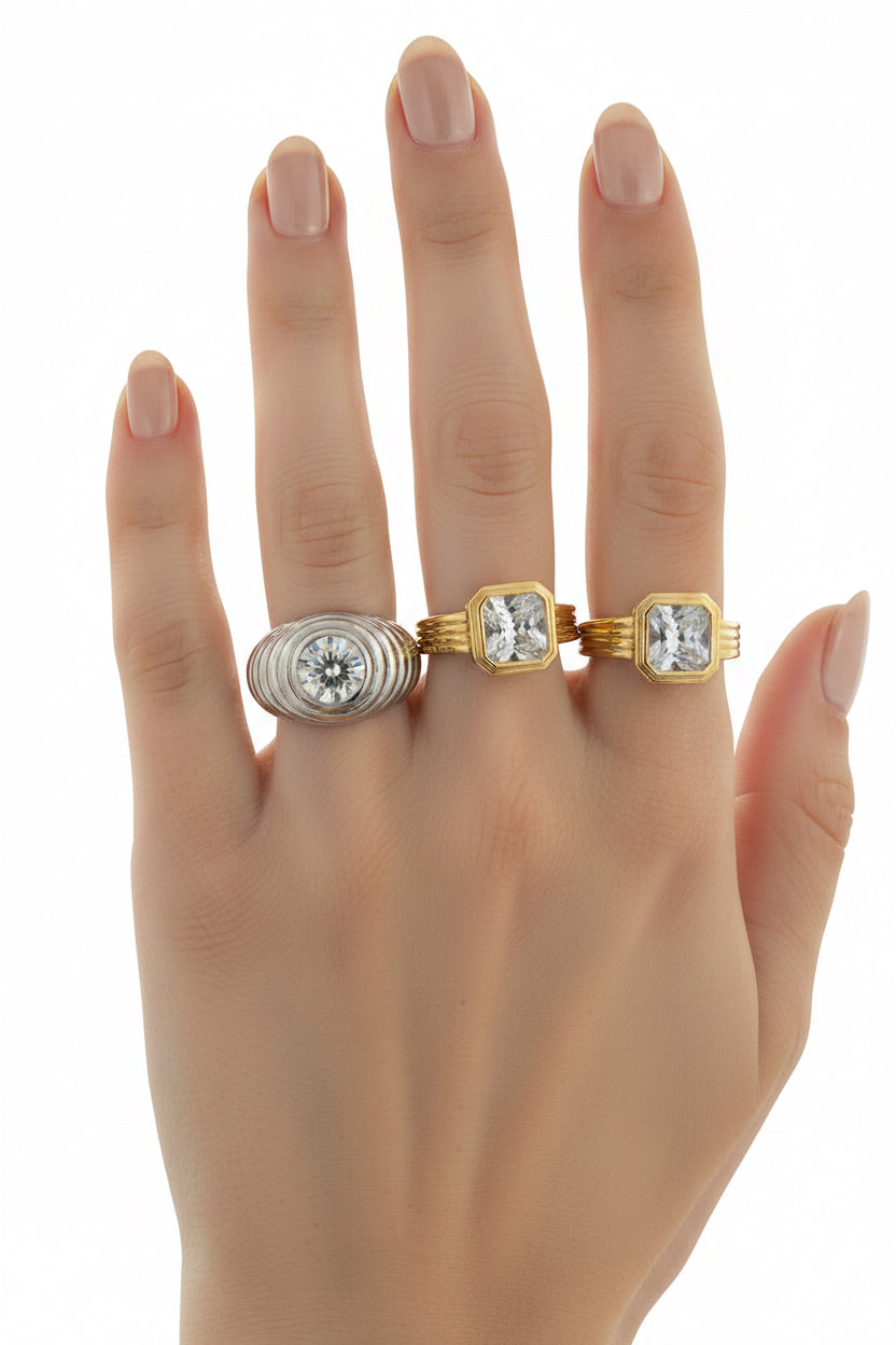 Women’s gold dipped signet rings