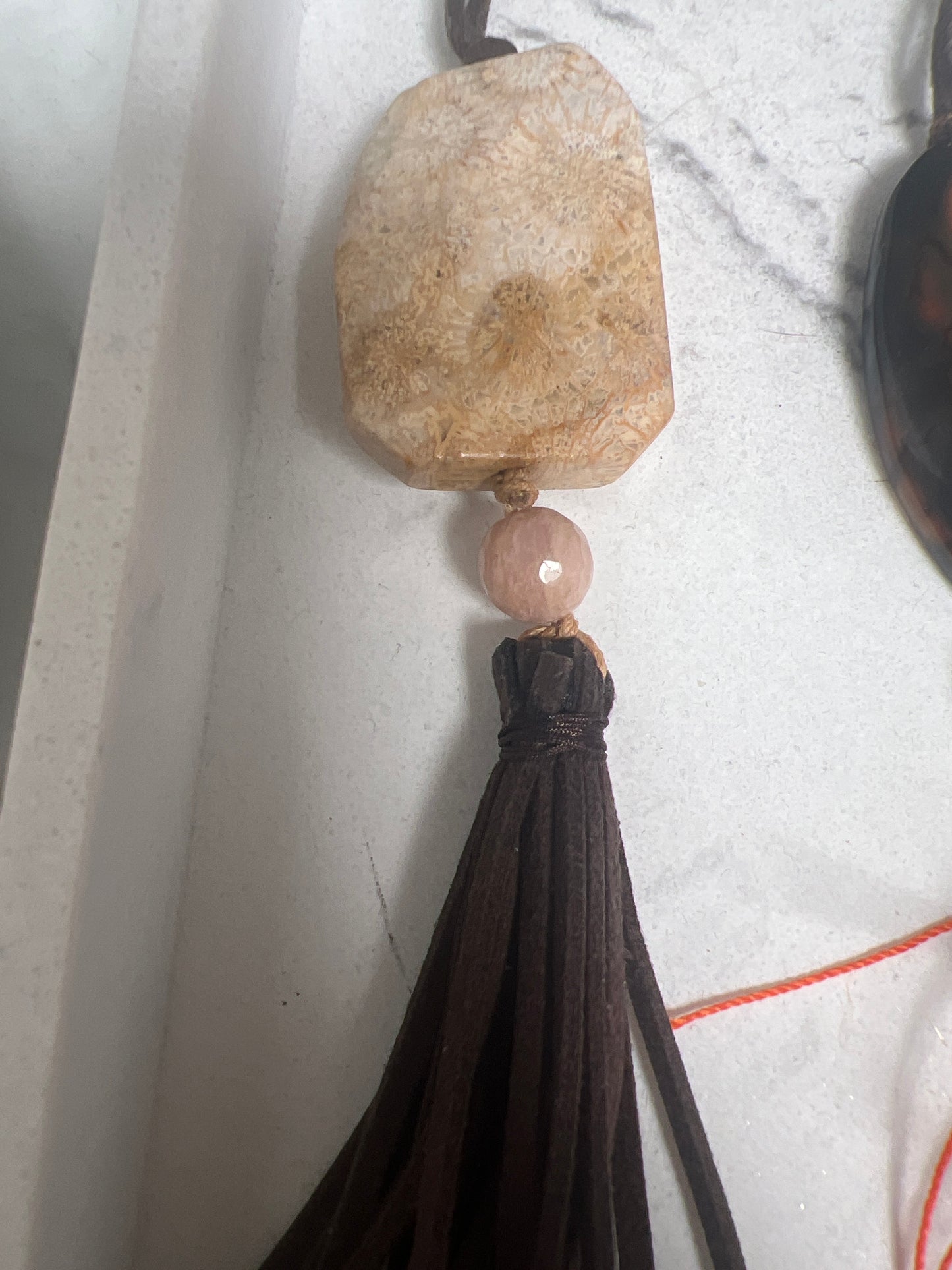 Natural Gem Stone Tassel Necklace