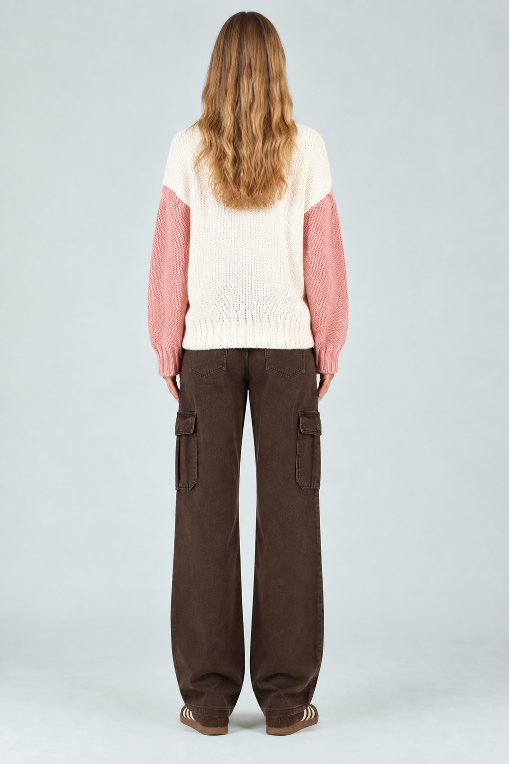 Women’s Hand Knitted Color Block Cardigan