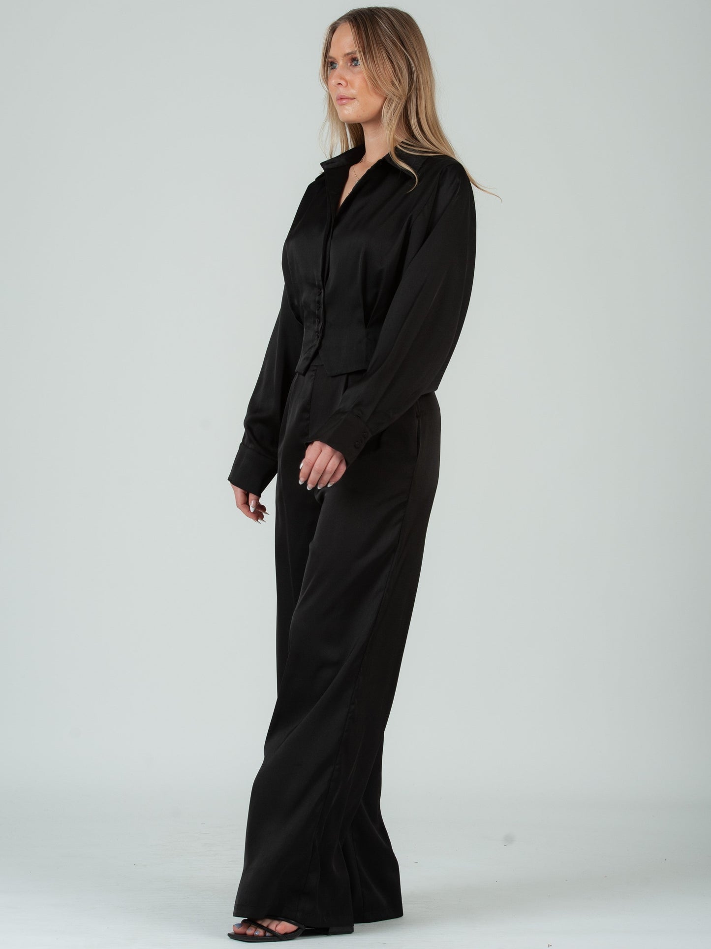 Women’s Satin Tuxedo Blouse