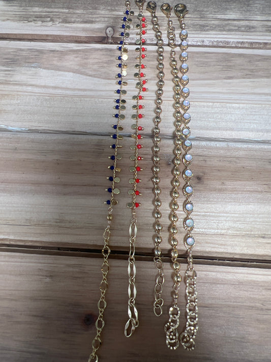 Natural Gemstone & 18K gold plated Bracelets