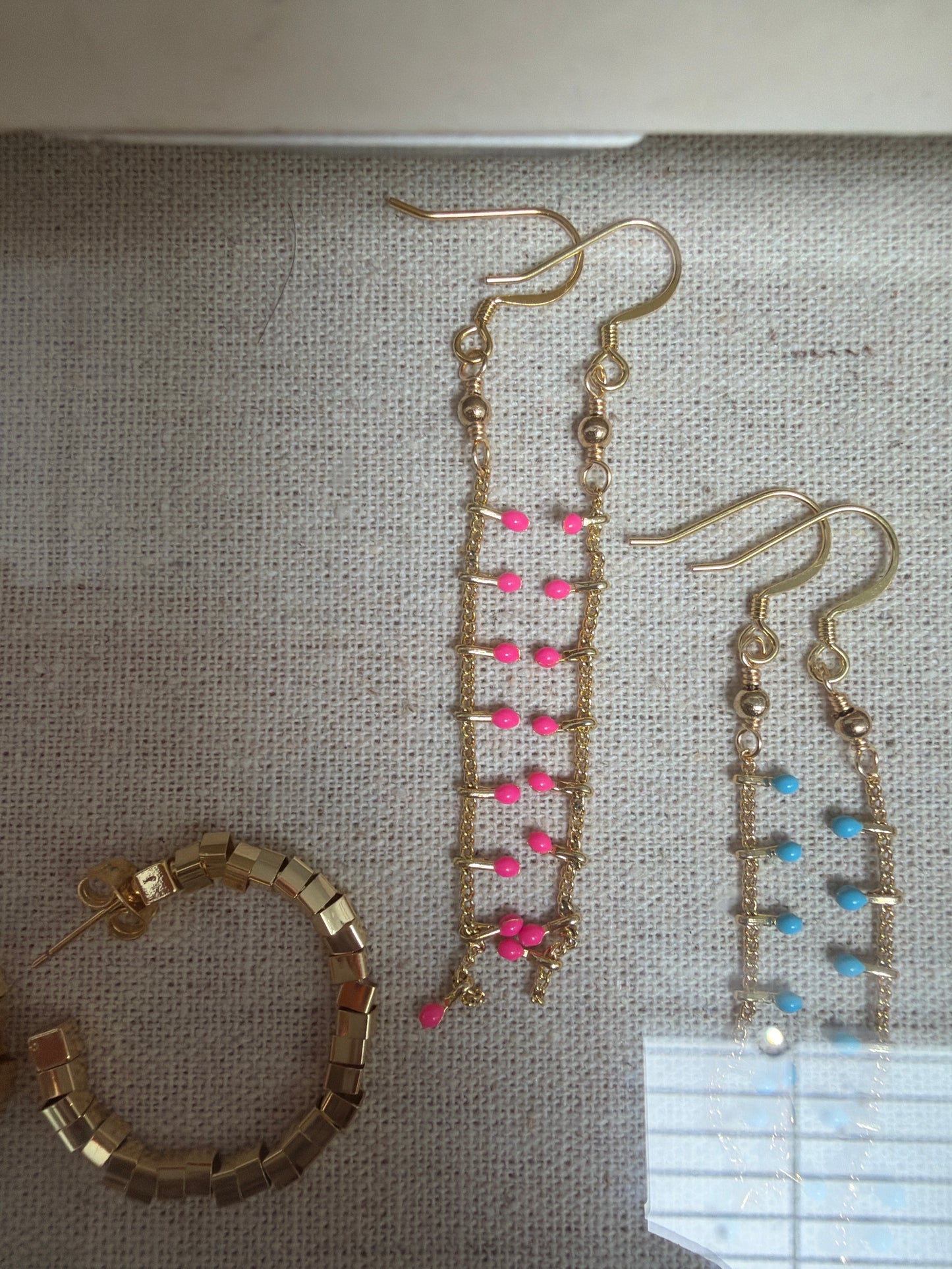 18k + Gemstone Hook Earrings