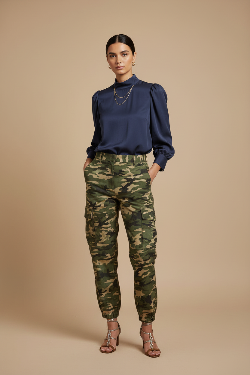 Women’s Mock Neck Tencel Blouse