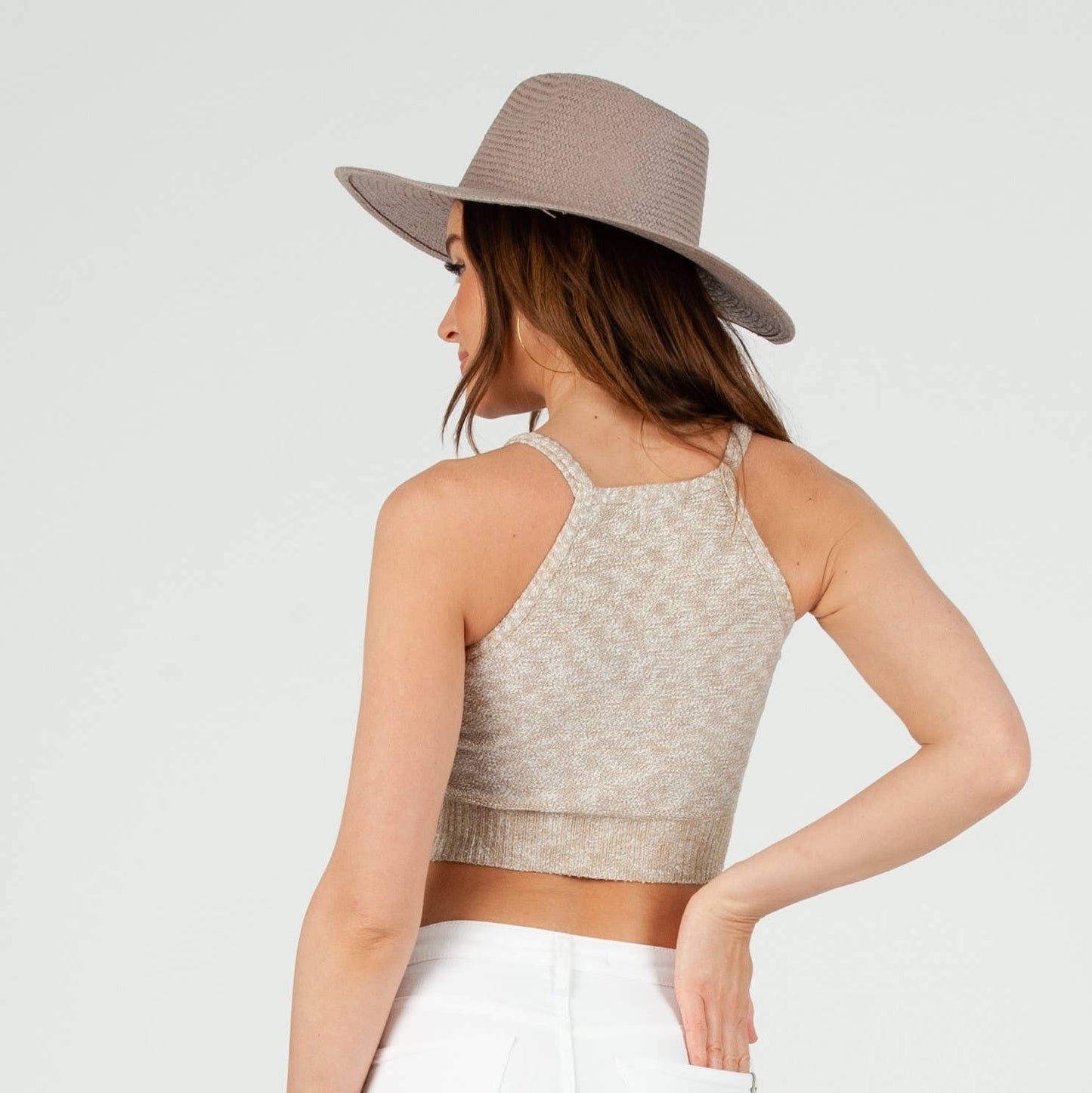 Women’s Melange Crop Sweater Tank Top