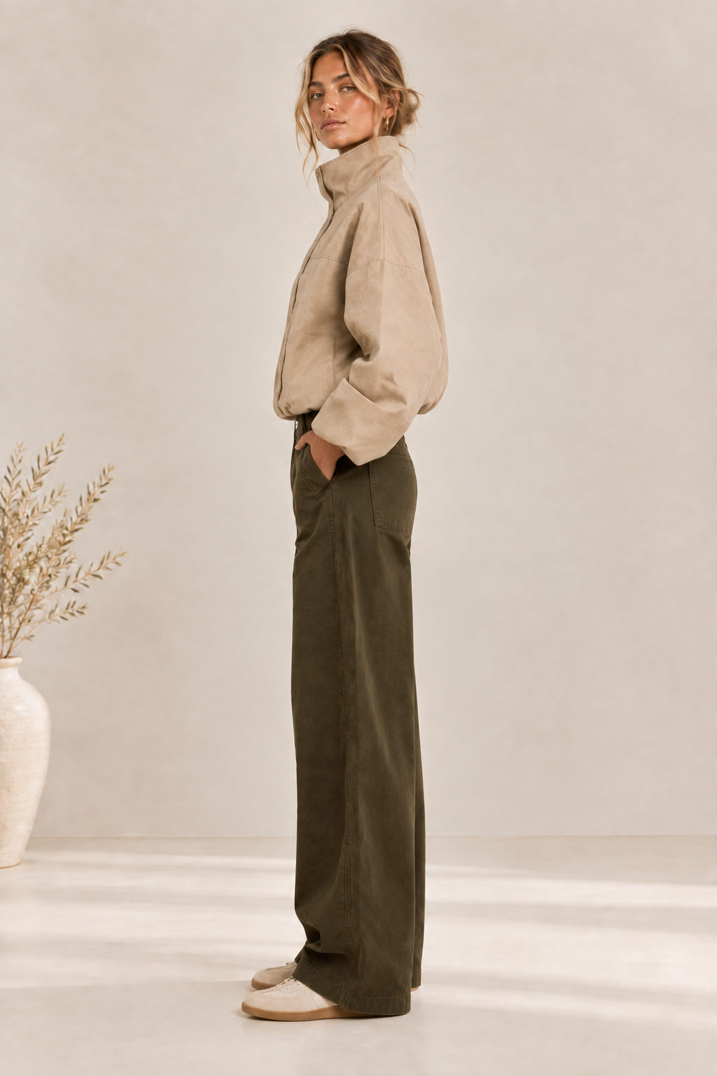 Women’s Cotton Funnel Neck Jacket
