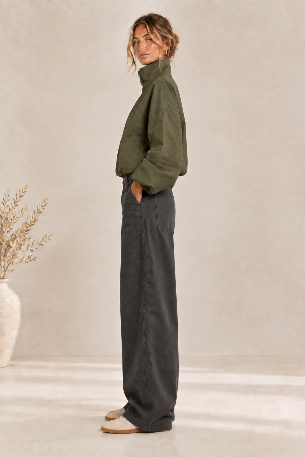 Women’s Cotton Funnel Neck Jacket