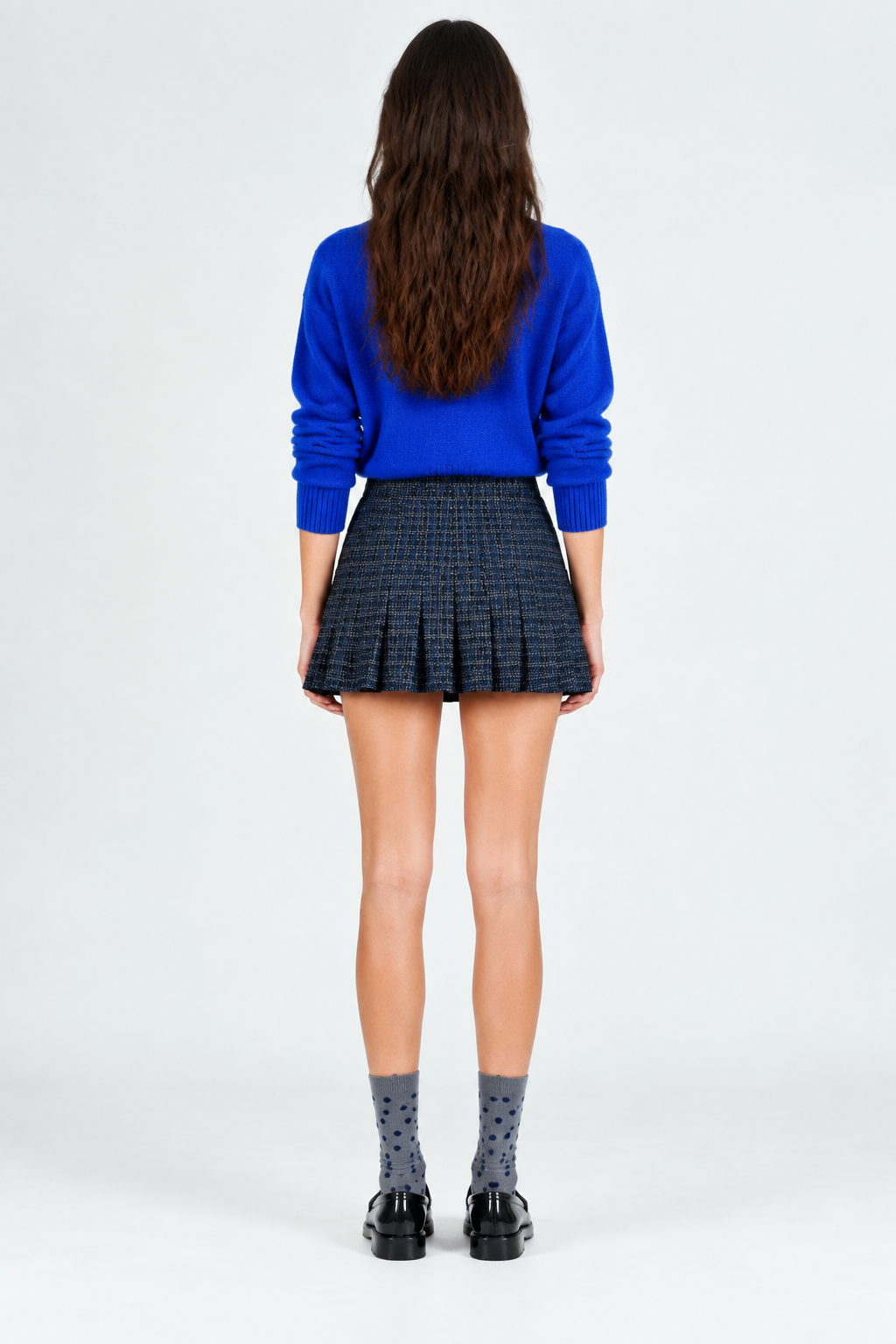 Women's Tweed Pleat Mini Skirt