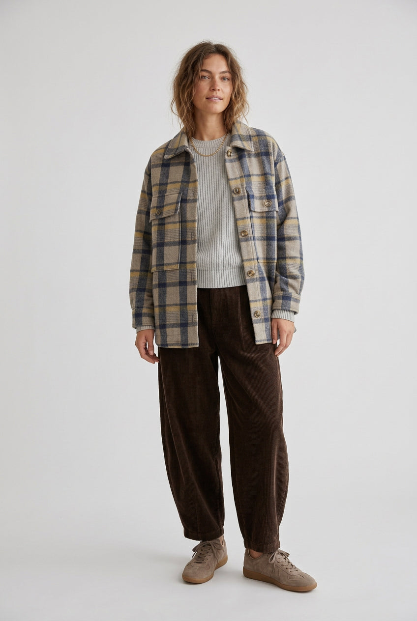 Women’s Brushed Plaid Flannel Jacket