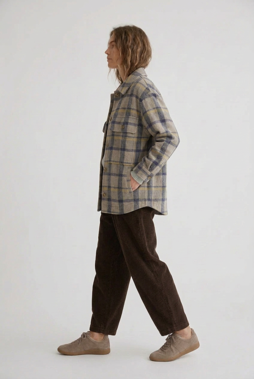 Women’s Brushed Plaid Flannel Jacket
