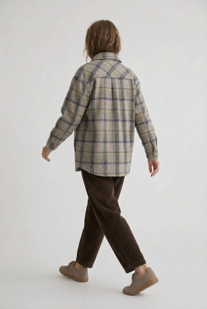 Women’s Brushed Plaid Flannel Jacket