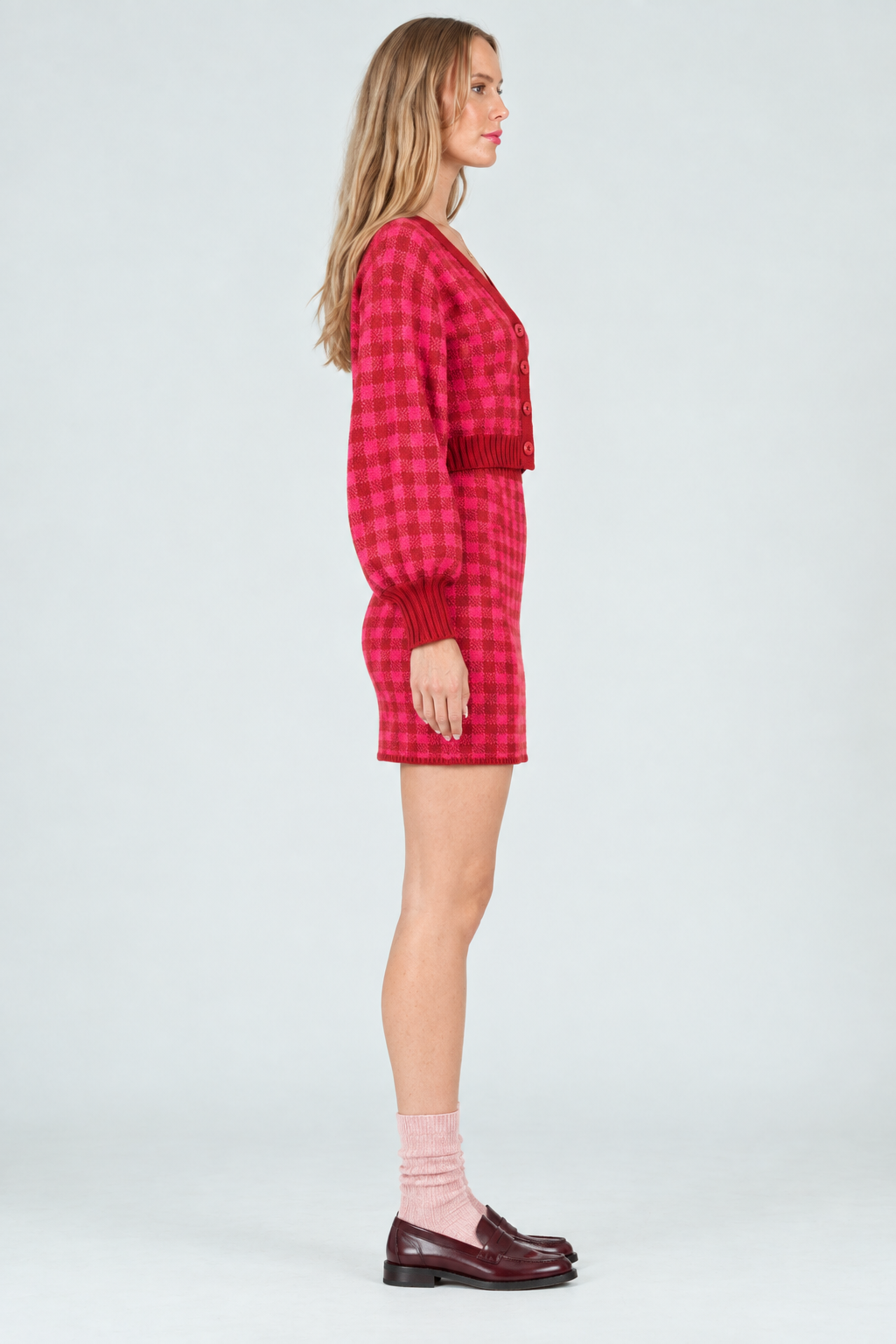 Women’s Gingham Knit Mini Skirt