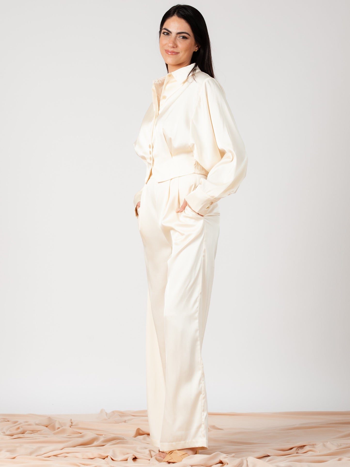 Women’s Satin Tuxedo Blouse