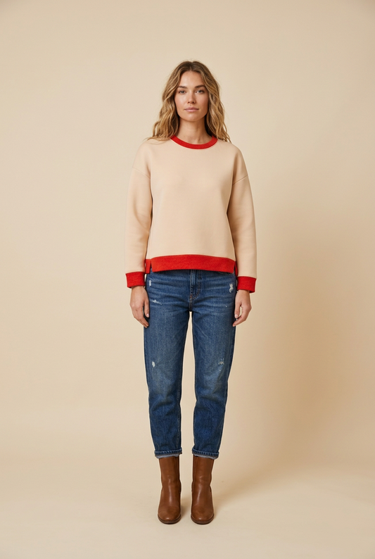 Women’s Neoprene Crew Neck Sweatshirt