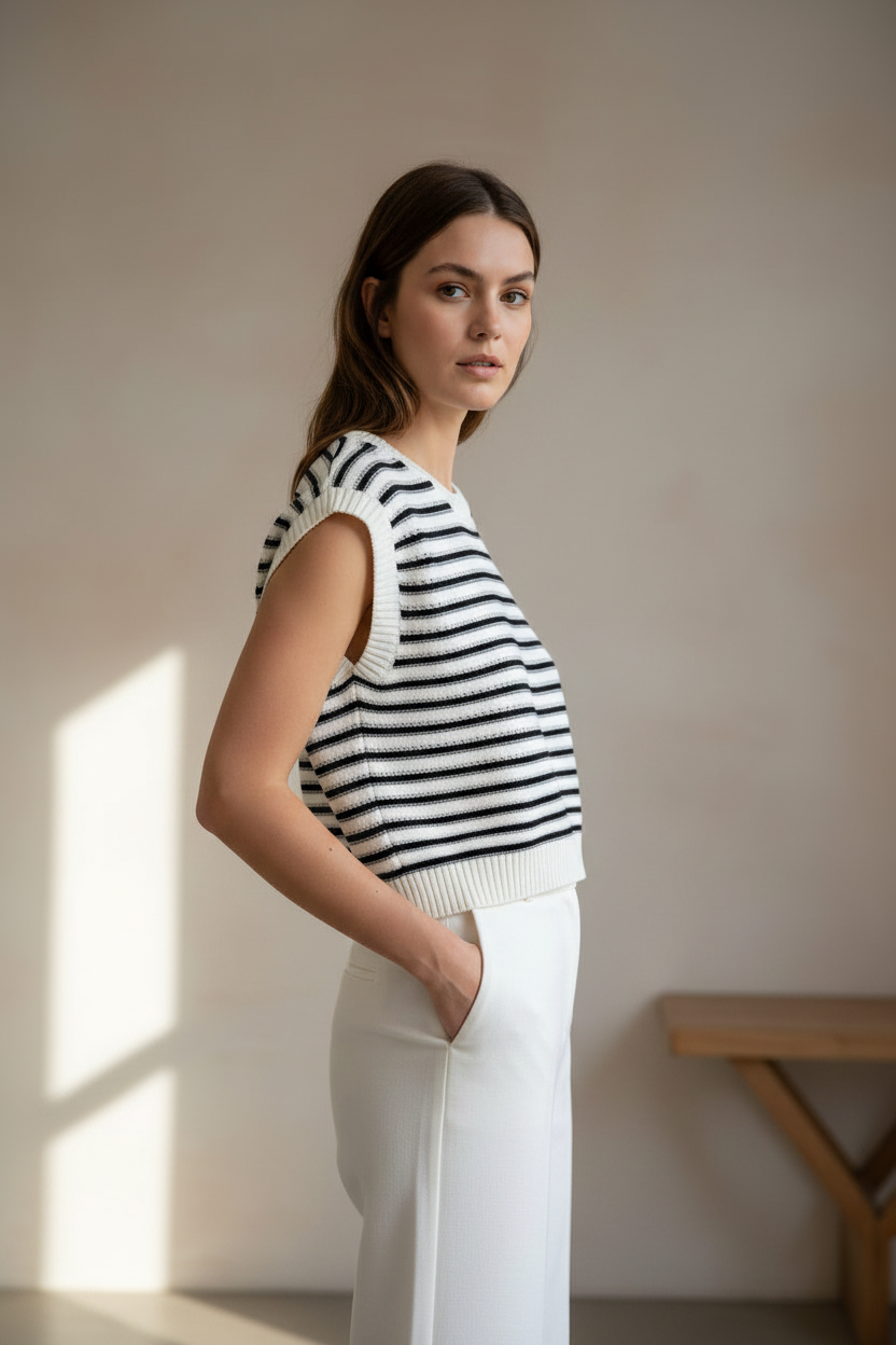 Women’s Striped Sweater Vest