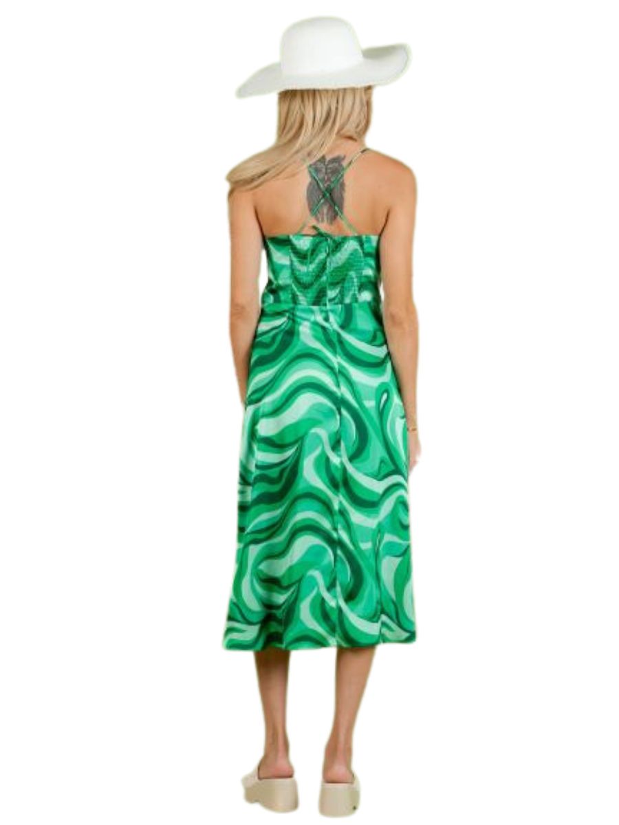 Women’s Swirl Print Green Dress