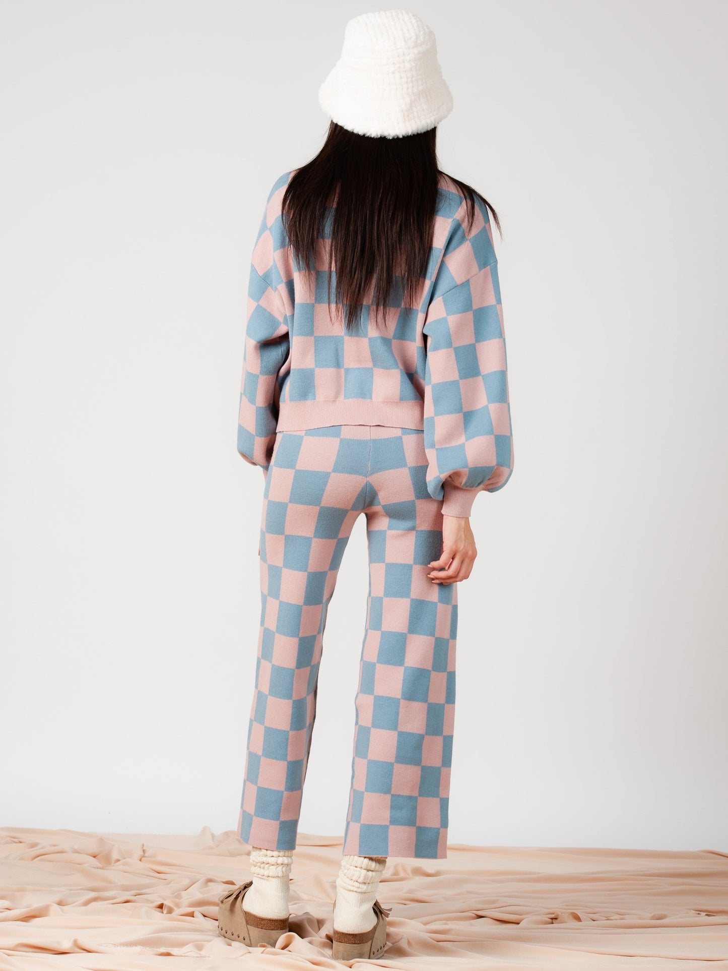 Women’s Checkered Crew Neck Sweater