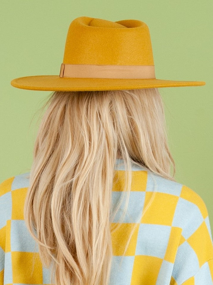 Women’s Vegan Felt Rancher Hat with Grosgrain Ribbon