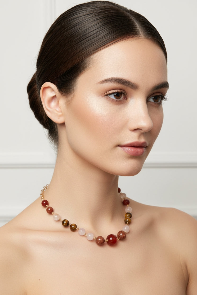 Women’s Neutral Multi Beaded Gem