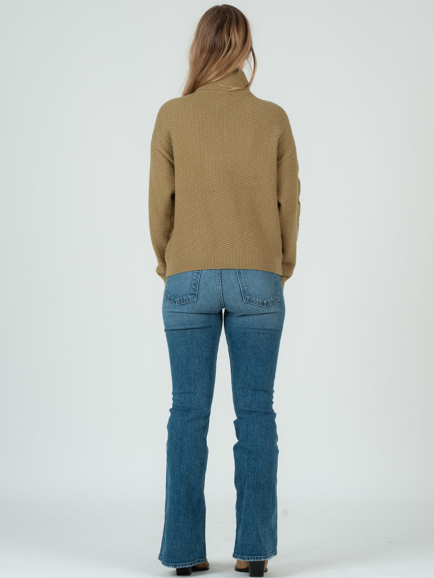 Women’s 3/4 Zip Up Cable Knit Sweater