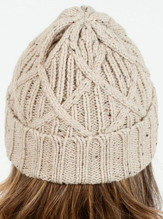 Women’s Cross Cable Knit Beanie