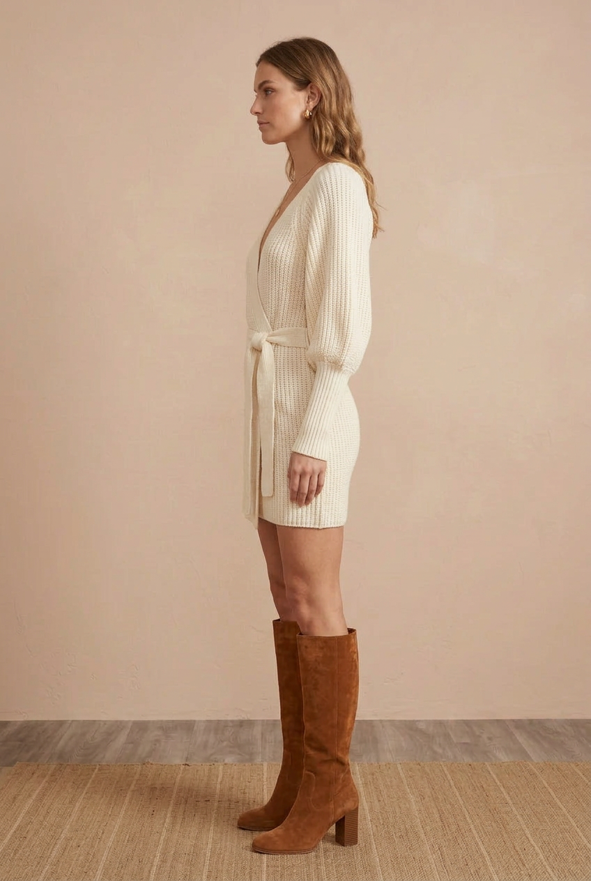 Women’s Knit Wrap Sweater Dress