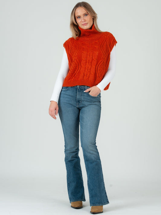 Women’s Cable Knit Turtleneck Sweater Vest