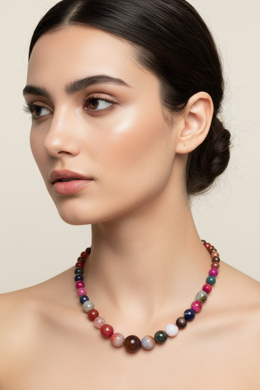 Women’s Multi  Beaded Gem Necklace