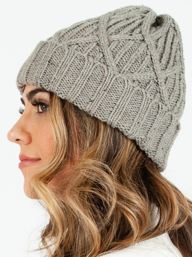Women’s Cross Cable Knit Beanie