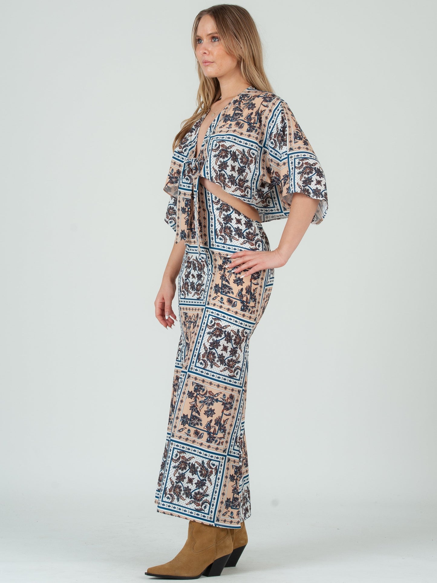 Women’s Patch Print Maxi Dress