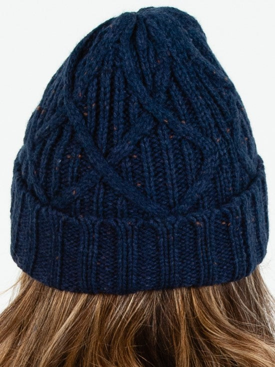 Women’s Cross Cable Knit Beanie